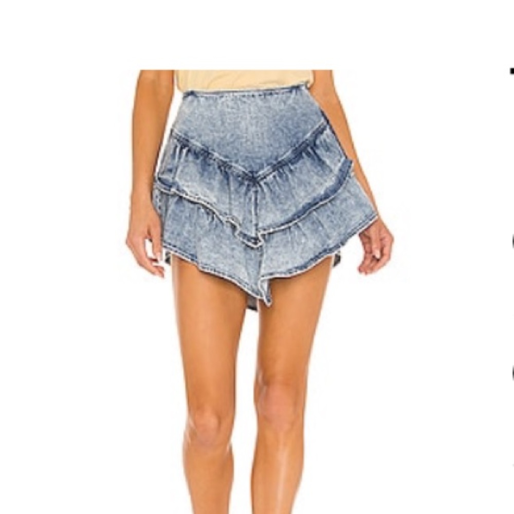 Mother ruffle mini skirt